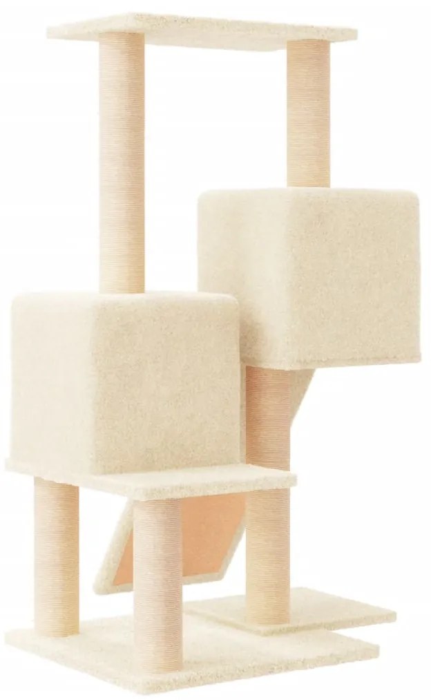 Árvore para gatos c/ postes arranhadores sisal 82 cm cor creme