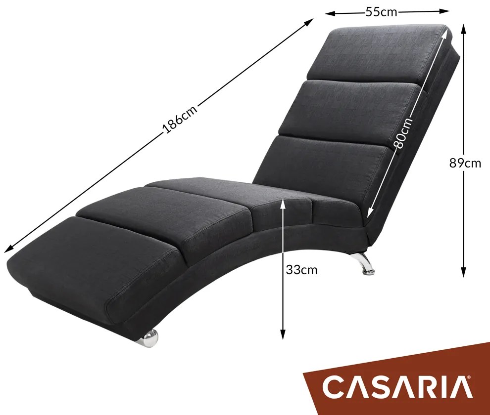 Poltrona Relax London Tecido 186 x 55 x 89 cm Antracite