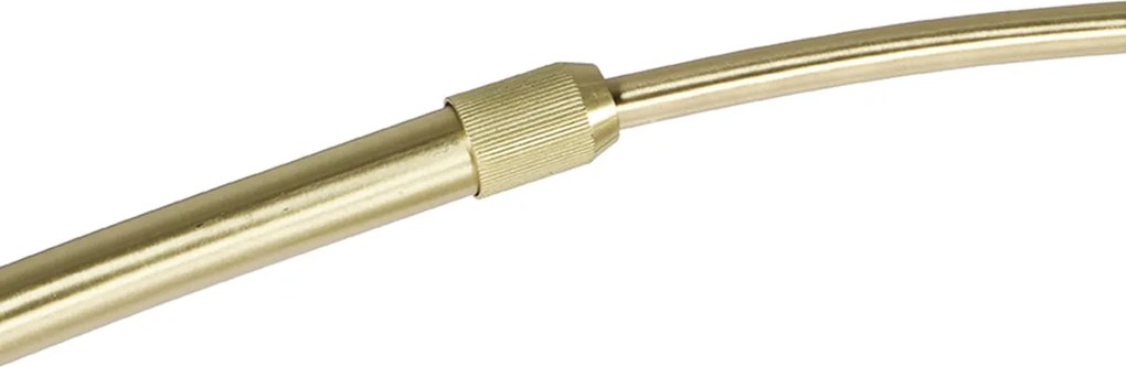 Candeeiro de pé em aço com abajur laranja e interior dourado 50cm - XXL