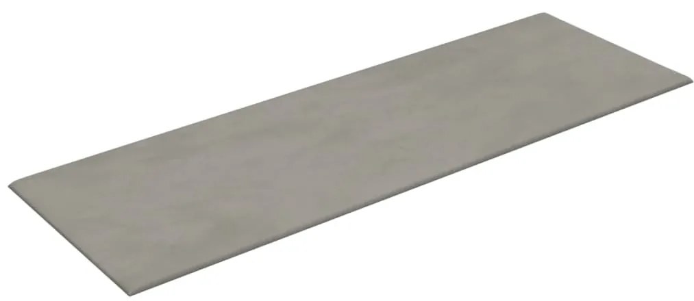 Painel de parede 12 pcs 90x30 cm veludo 3,24 m² cinza-claro