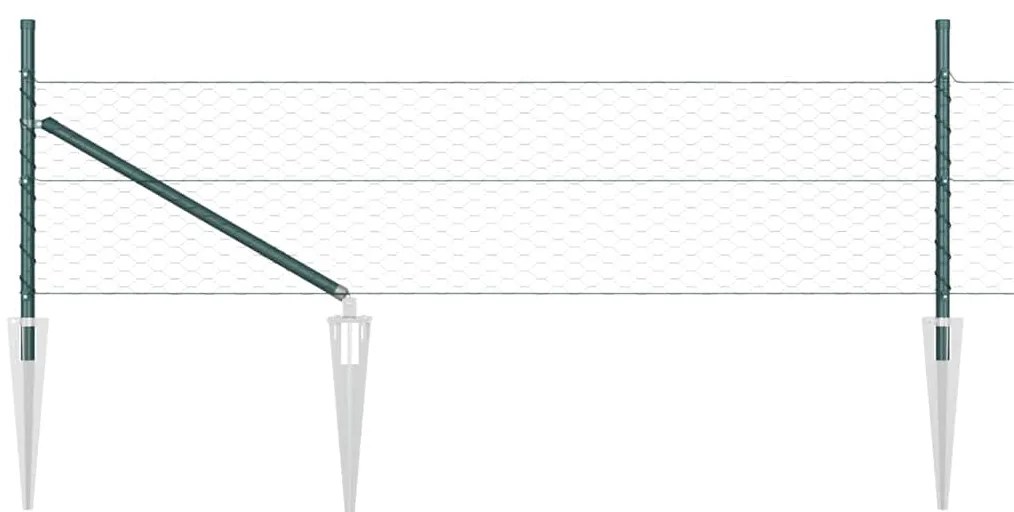 Conjunto de Cerca Conjunto de 2 Verde Floresta Aço Galvanizado