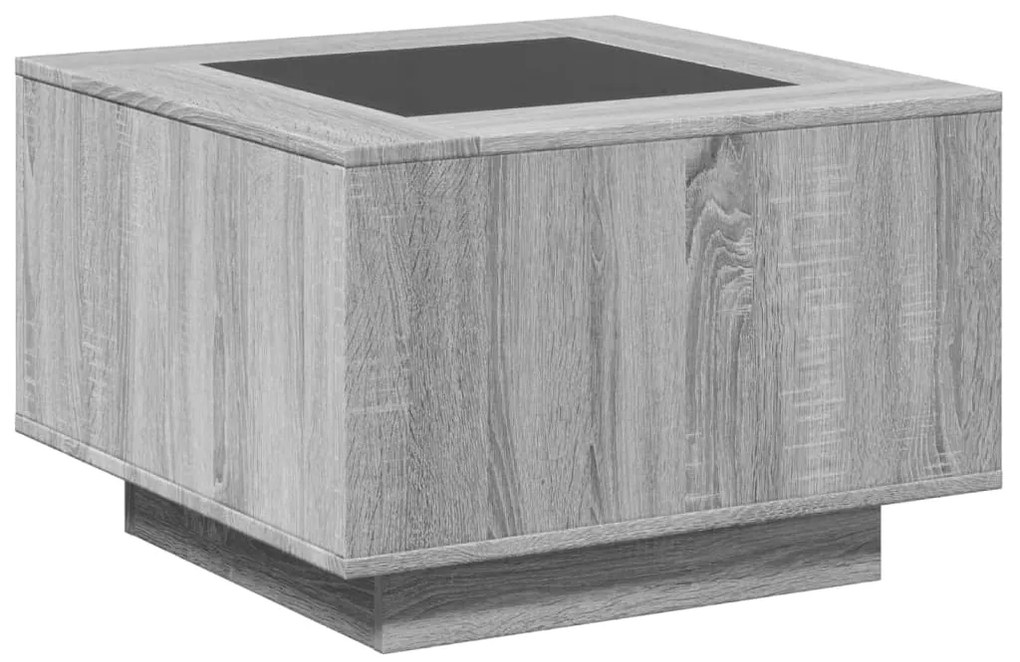Mesa de centro c/ LEDs 60x60x40 cm derivados de madeira