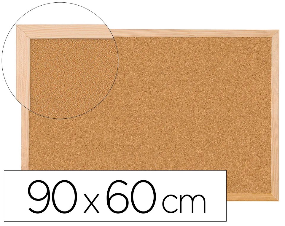 Quadro de Cortica Q-Connect com Caixilho em Madeira 600x900mm