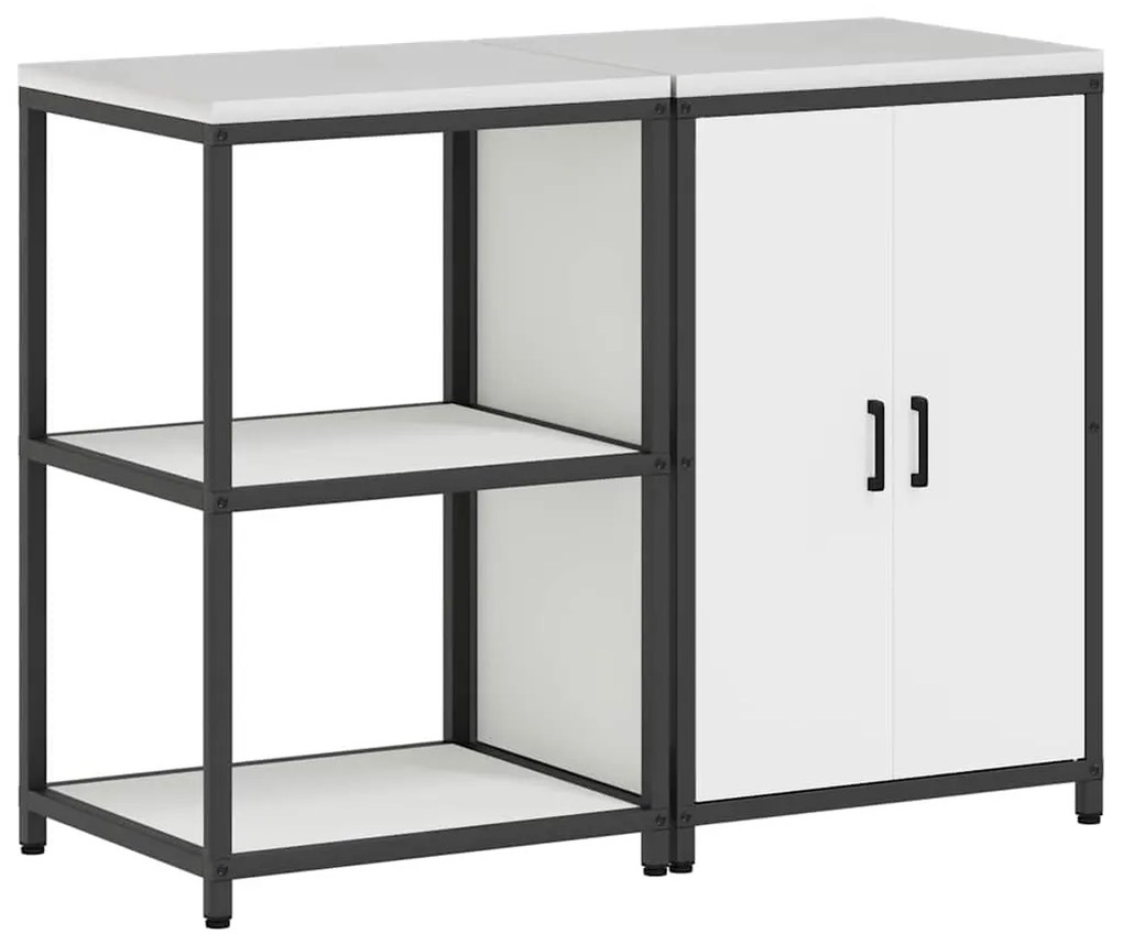 Conjunto de Armazenamento de Cozinha 2 pcs Branco