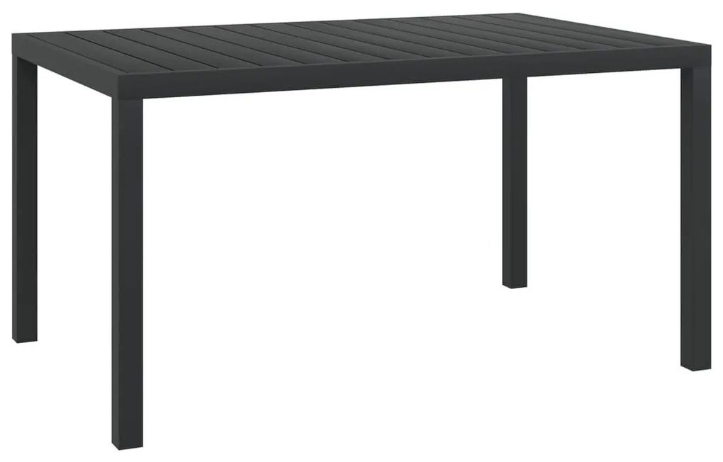 42791 vidaXL Mesa de jardim em alumínio e WPC 150x90x74 cm preto