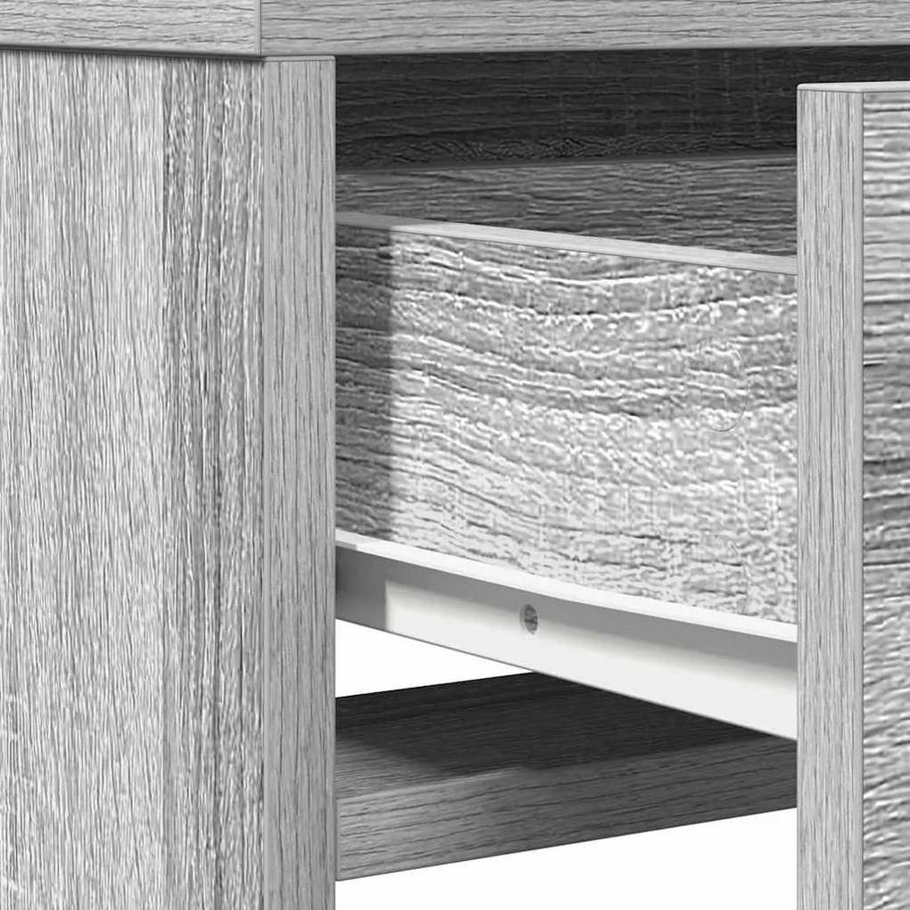 Mesa de Maquilhagem vidaXL com Gavetas Cinzento Sonoma 50x41x140 cm