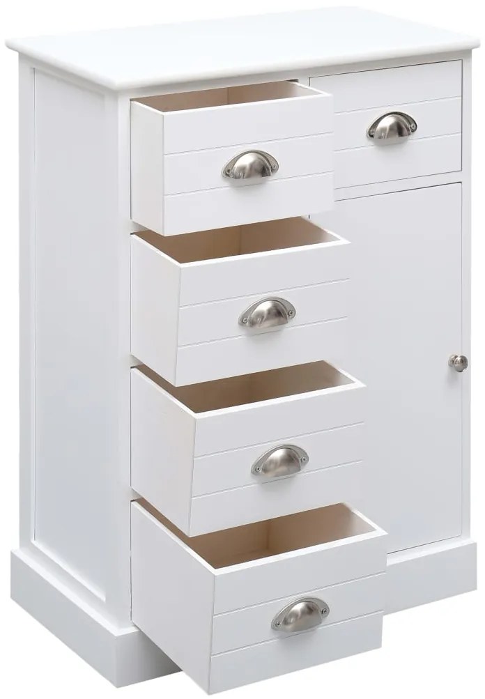 Aparador com 10 gavetas 113x30x79 cm madeira branco