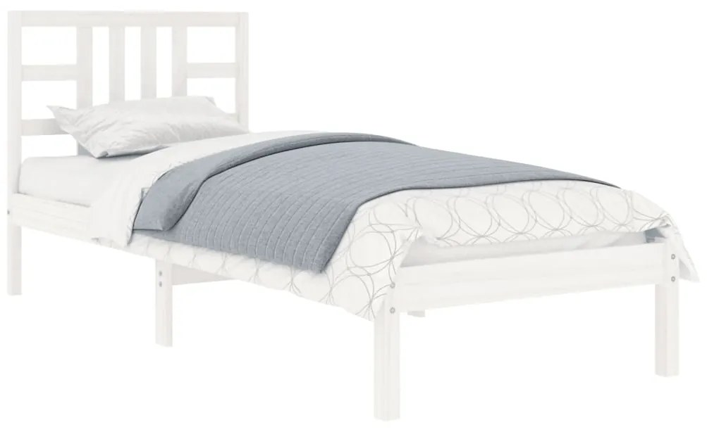 Estrutura de cama 90x200 cm madeira maciça branco