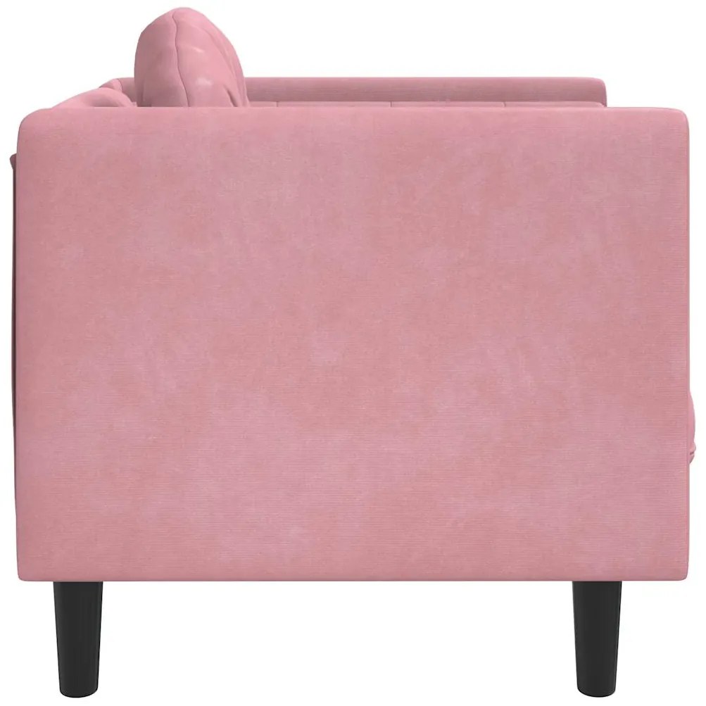 Poltrona com almofadão veludo rosa