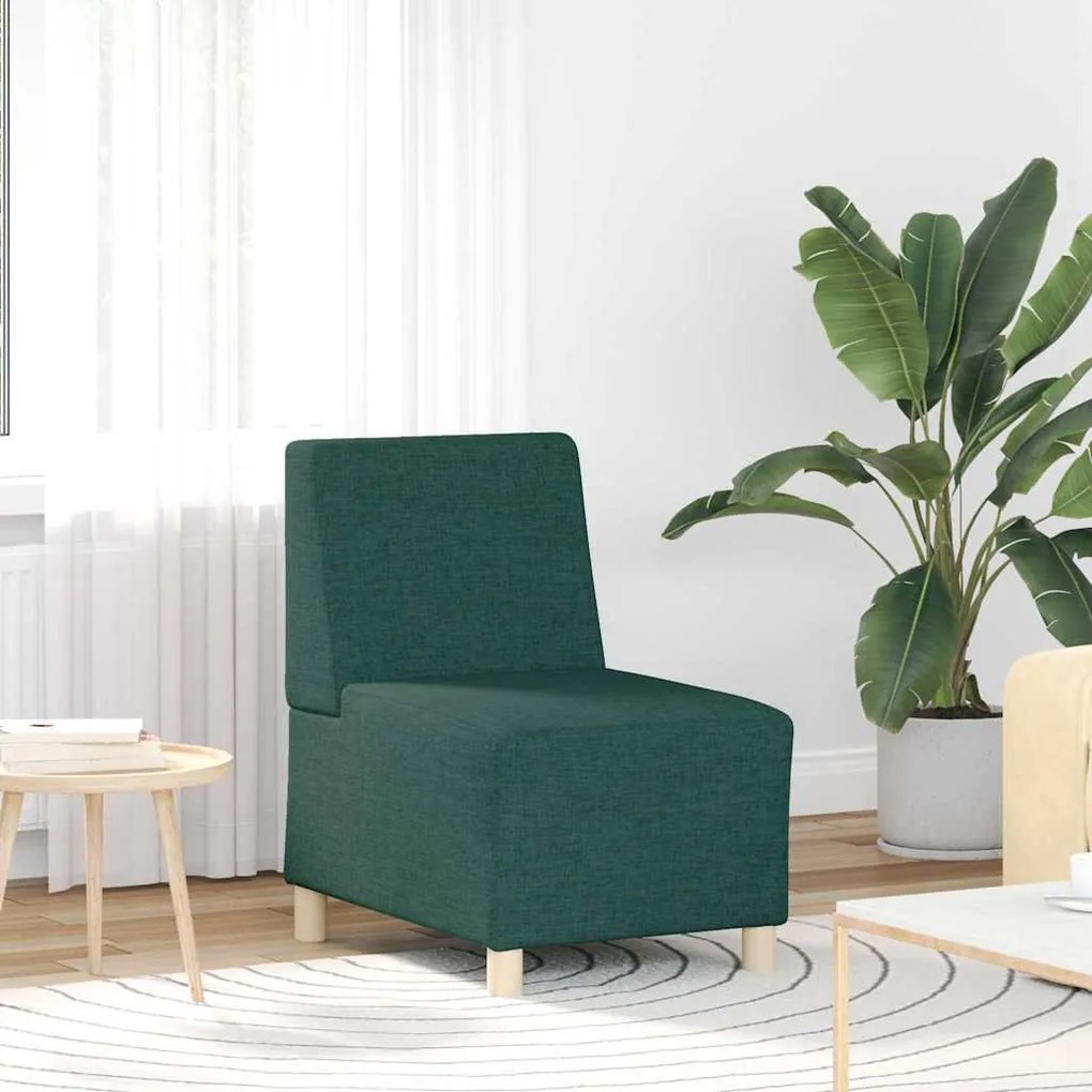 Cadeira de Sofá Cinza Claro 55 cm em Tecido 2 pcs Verde-escuro