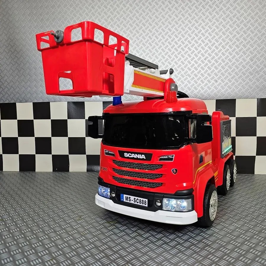 Camião elétrico Bombeiros 12V Scania Vermelho