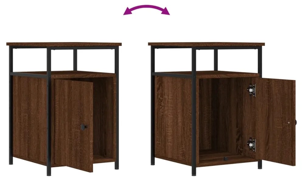 Mesas cabeceira 2pcs 40x42x60cm deriv.madeira carvalho castanho