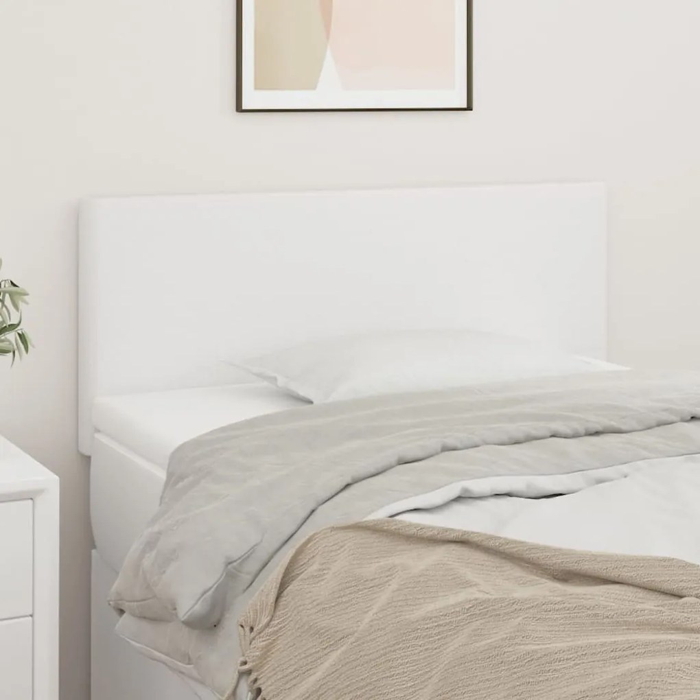 345733 vidaXL Cabeceira de cama couro artificial 80x5x78/88 cm branco