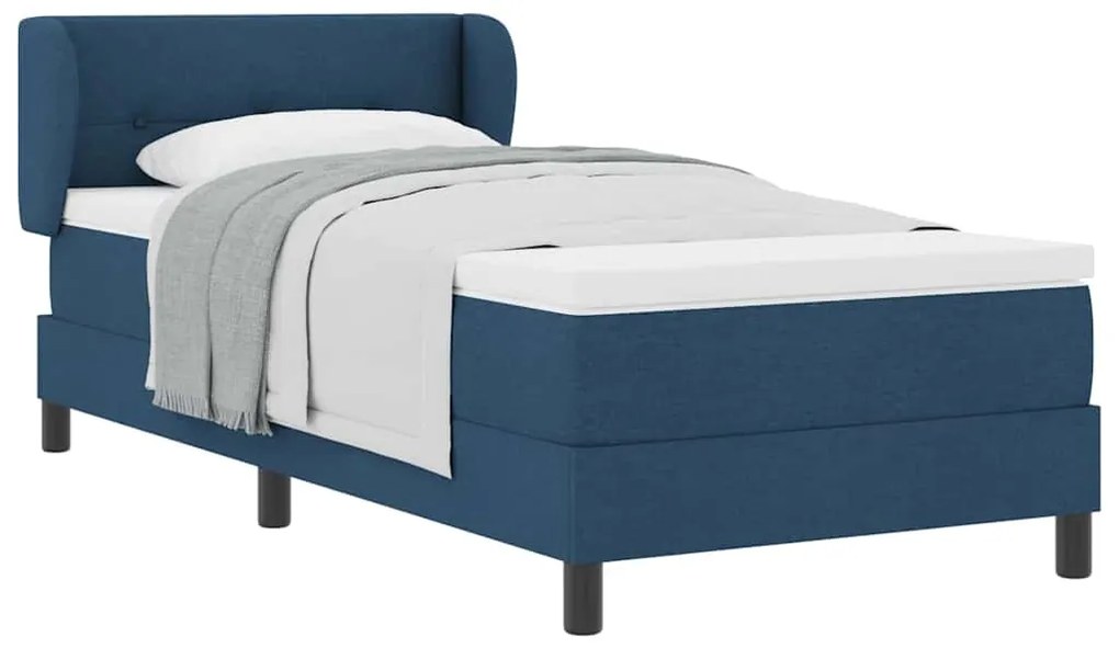 Cama Box com Colchão Azul 90x200 cm Tecido