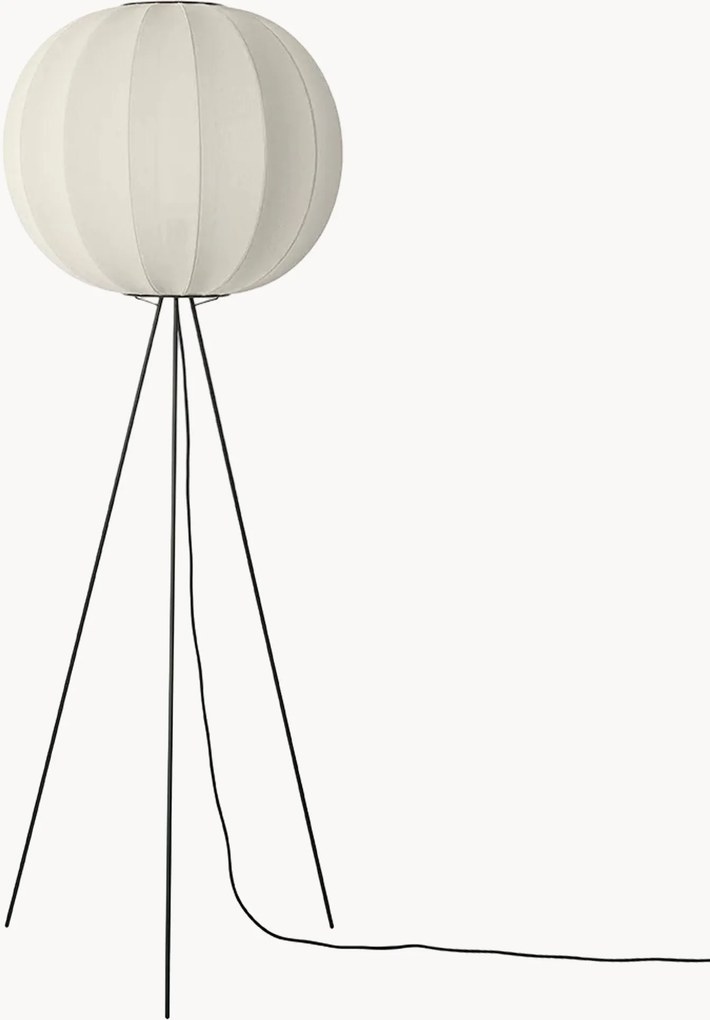 Candeeiro de pé artesanal grande com tripé Knit-Wit