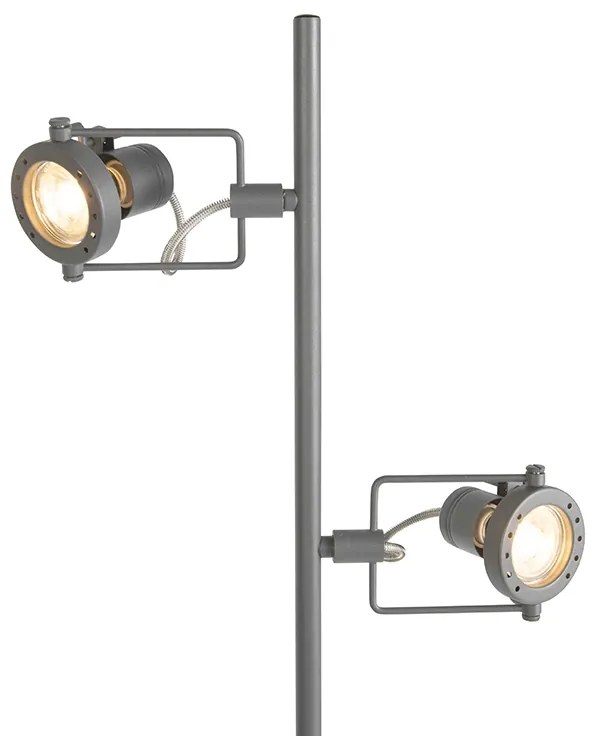Luminária de pé industrial antracite 2 lâmpadas - Suplux Industrial,Moderno