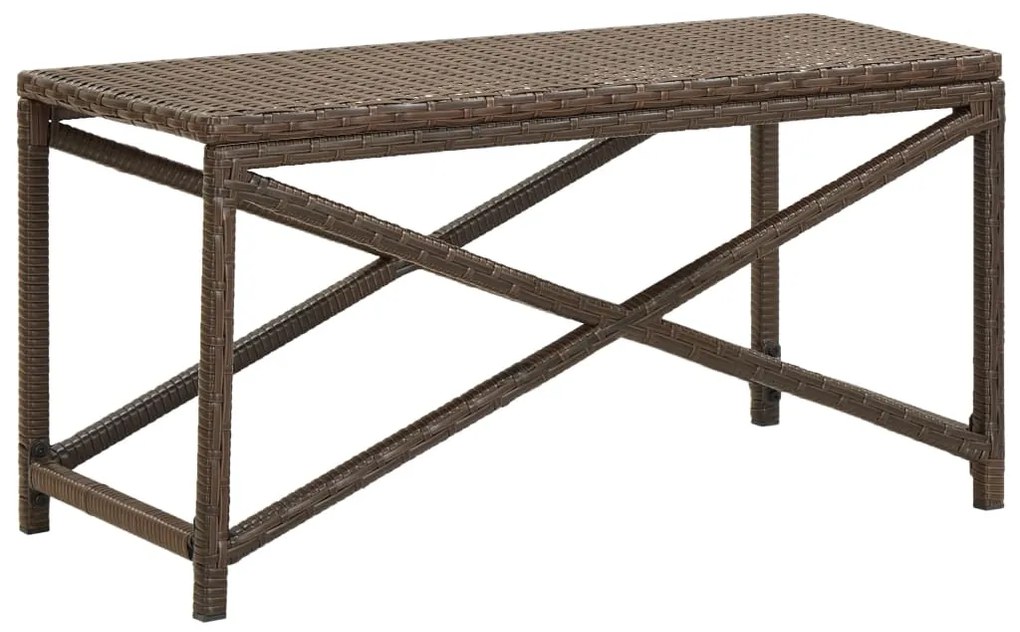 vidaXL Banco de jardim 80 cm vime PE castanho