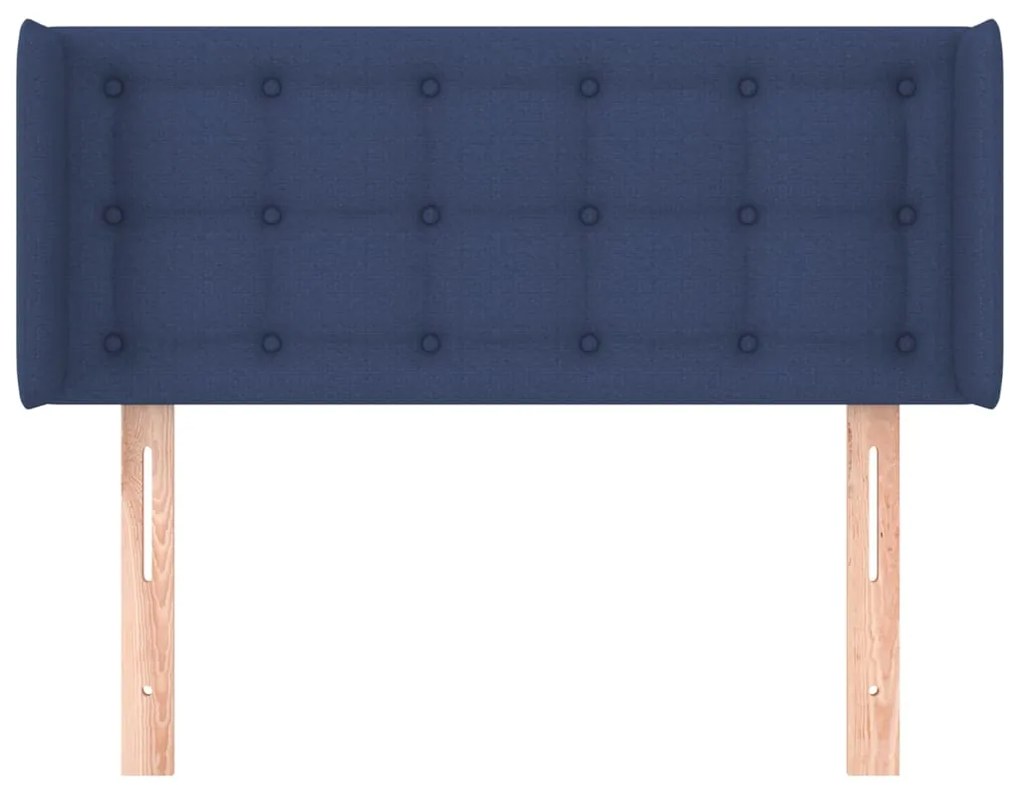 Cabeceira de cama c/ abas tecido 83x16x78/88 cm azul