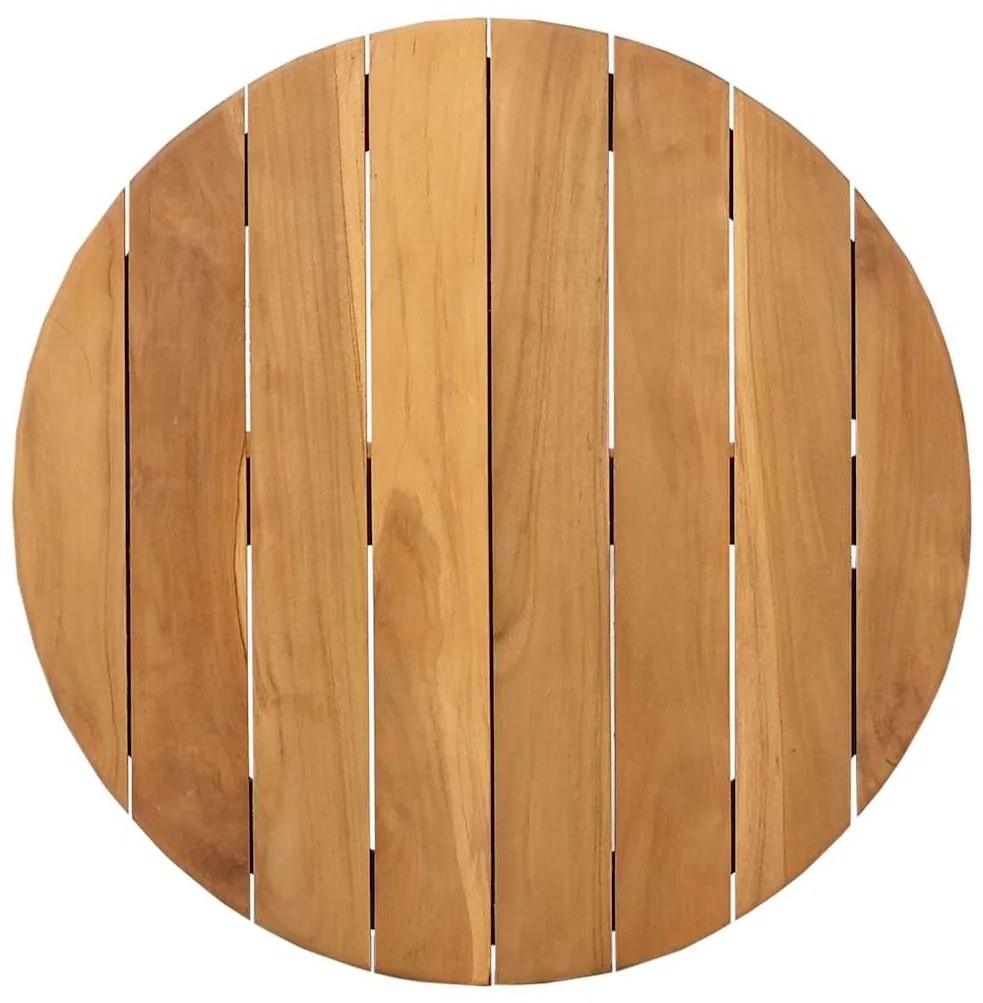 Mesa de café de jardim Ø55x51 cm de madeira sólida de teca
