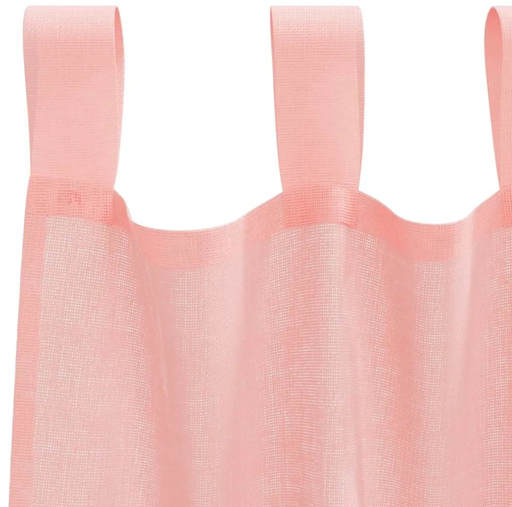 Cortinas de voile com bolsos para varão 2 pcs rosa