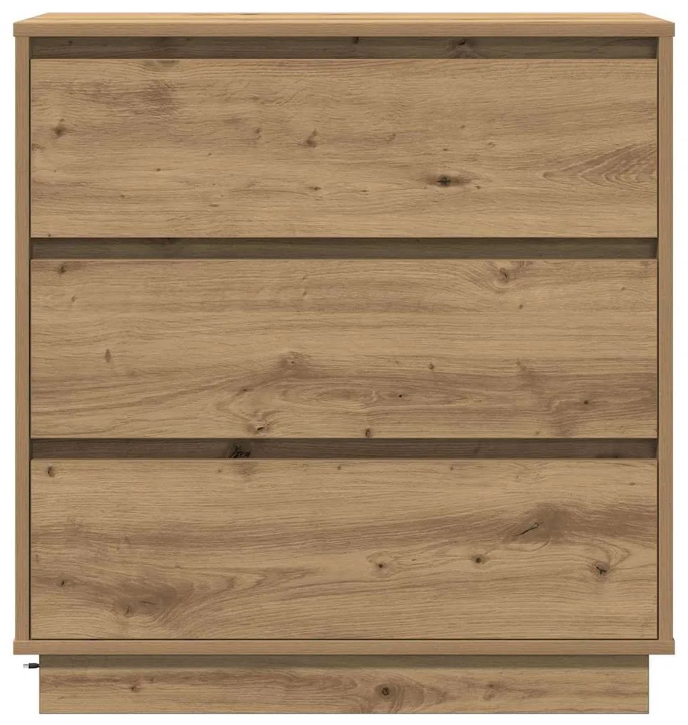 Criado-mudo vidaXL com LED Carvalho Artesanal 71x34,5x75 cm Madeira de