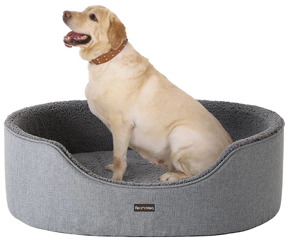 Cama para cães FEANDREA, cama para animais de estimação, almofada reversível, 92 x 72 x 28 cm, cinza PGW33GG