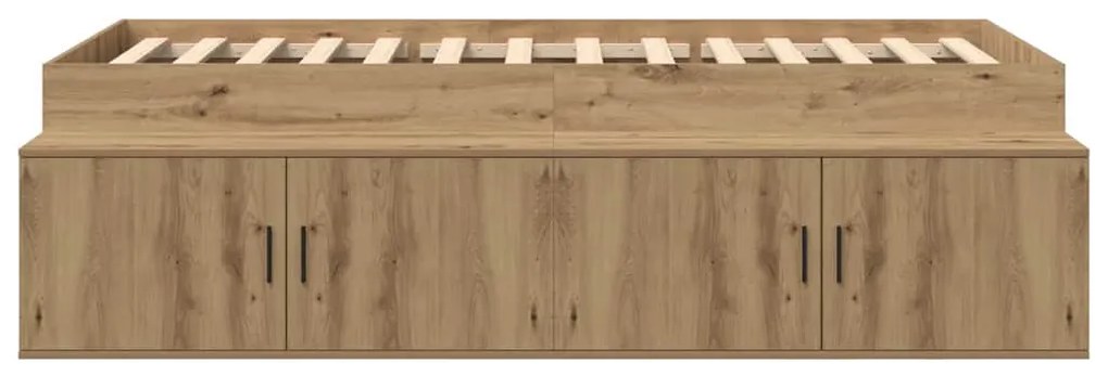 Estrutura de Cama de Armazenamento Carvalho Artesanal 90x190 cm
