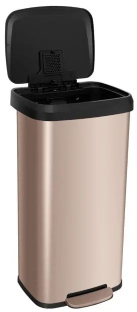 Lixeira de 68L com tampa de fechamento suave e compartimento desodorizador - Prata