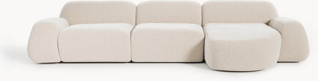 Sofá de canto modular em teddy Wolke (4 lugares)