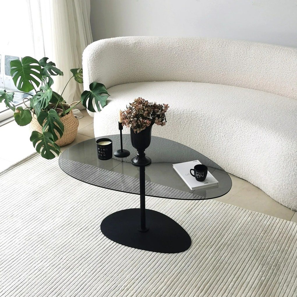 Mesa de Centro Porto – Cinzento Escuro e Preto – 90x40x60 cm