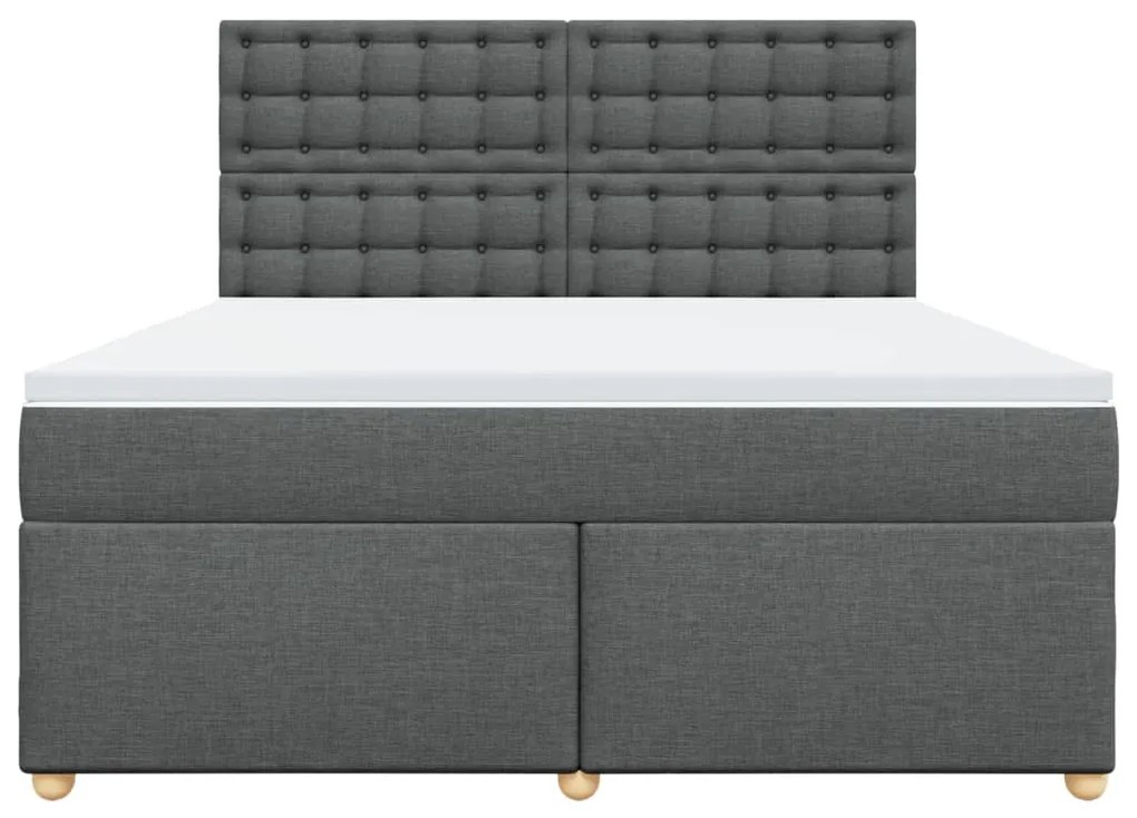 Cama com molas/colchão 180x200 cm tecido cinzento-escuro