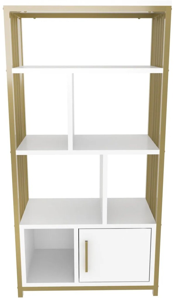 Estante Valero – Branco e Dourado – 60 cm x 120 cm x 29,6 cm