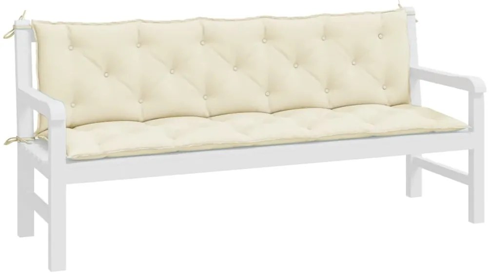 Almofadões banco jardim 2 pcs tecido oxford branco nata