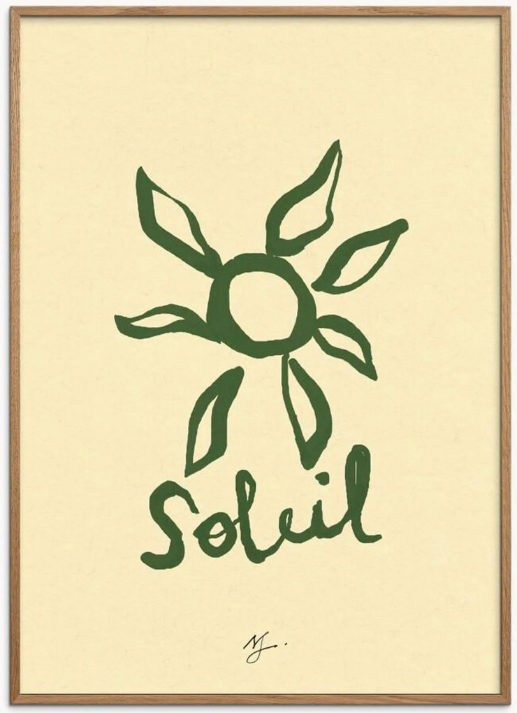 Impressão digital emoldurada Soleil Vert