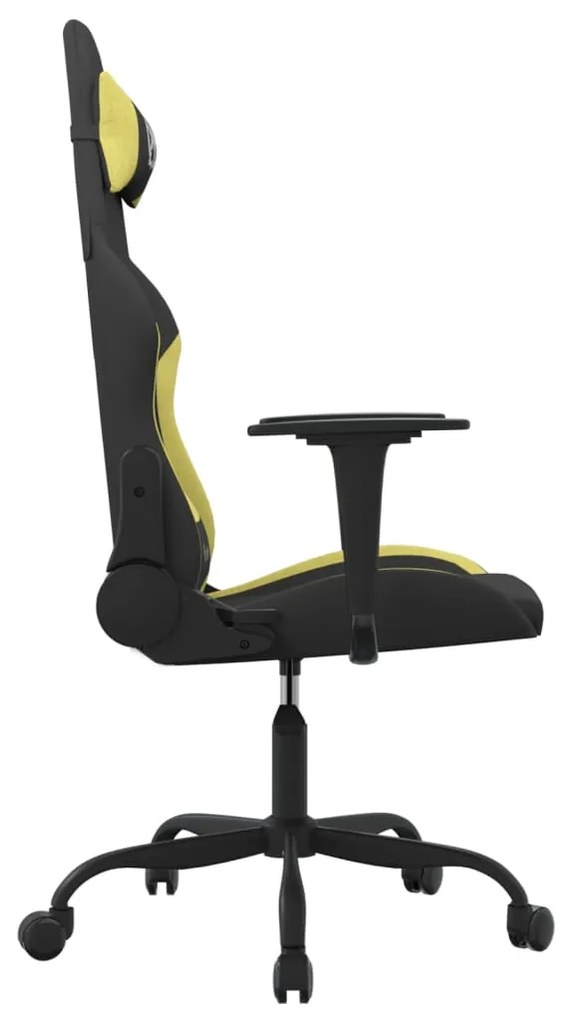 Cadeira gaming de massagens tecido preto e verde-claro