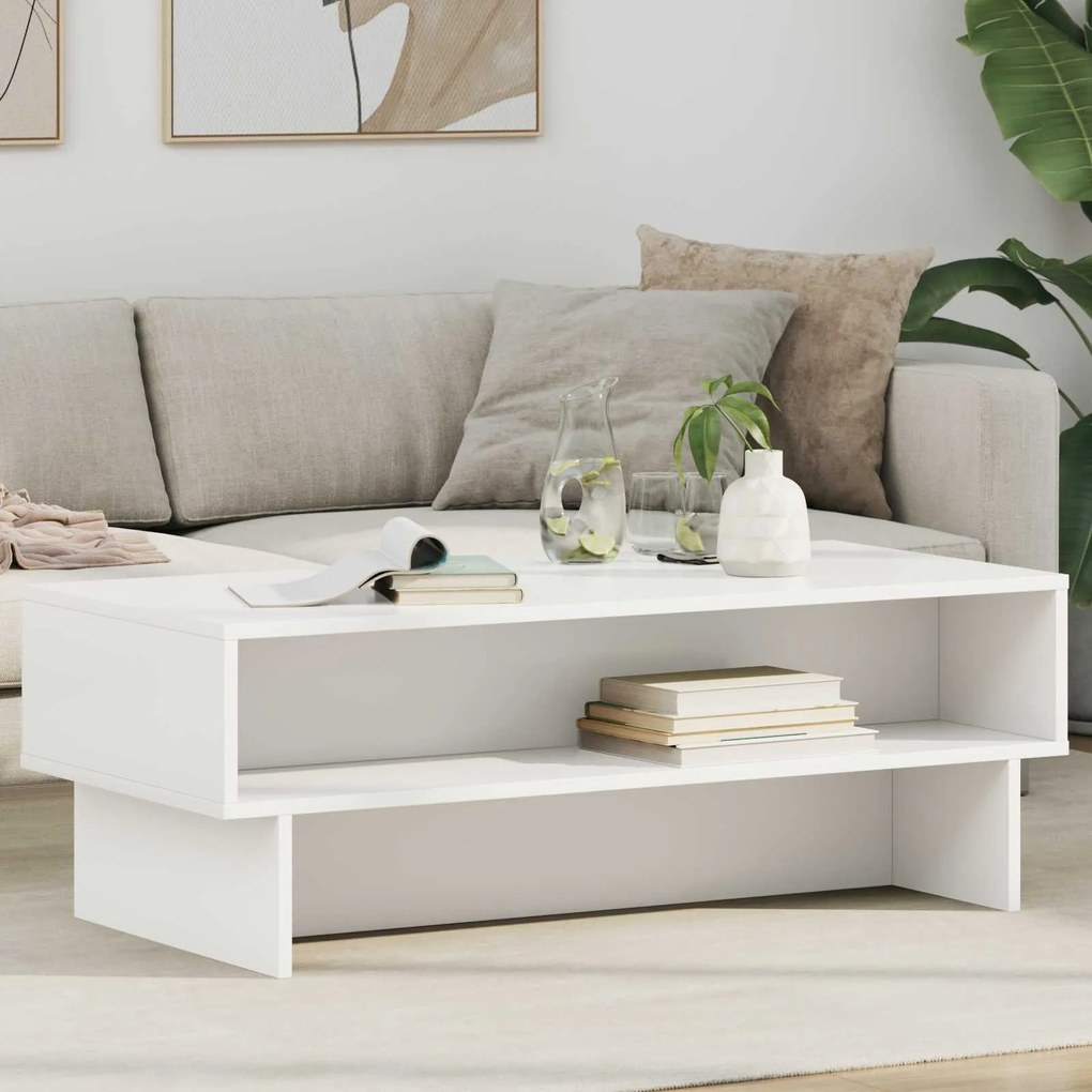 vidaXL Mesa de centro Branco 100 x 46 x 35 cm Madeira processada