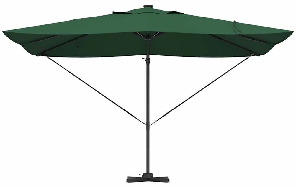 Guarda-Sol Cantilever Roma da com LEDs Verde 352 x 251 x 265 cm em Alu