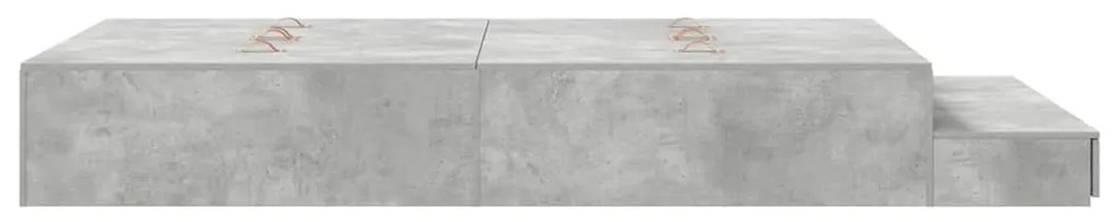 Cama de Armazenamento Cinza Concreto 120x190 cm