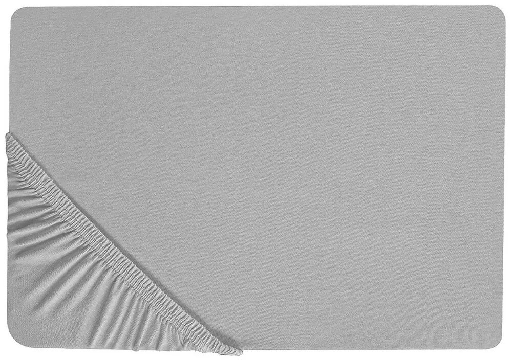 Lençol-capa em algodão cinzento claro 140 x 200 cm HOFUF Beliani
