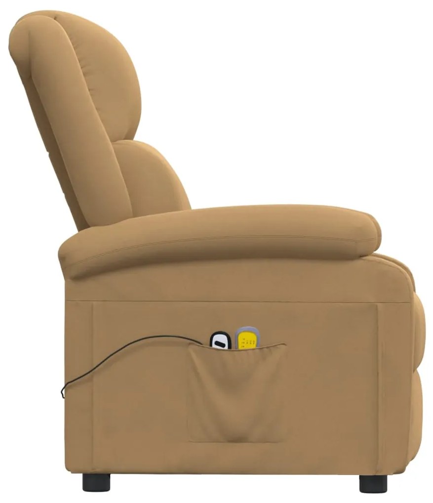 Poltrona de massagens elétrica veludo castanho