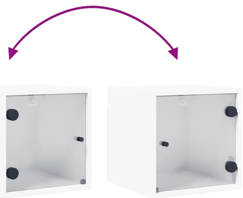 Mesa de cabeceira c/ porta de vidro 35x37x35 cm branco