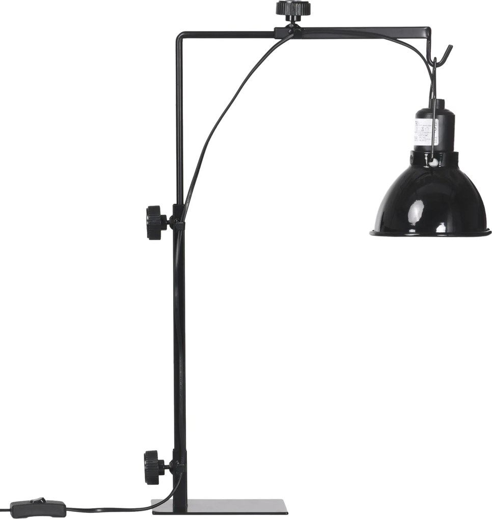PawHut Suporte de Lâmpada Aquecedora para Répteis Altura e Largura Ajustáveis para Anfíbios Base em Aço 32x9x67 cm Preto | Aosom Portugal