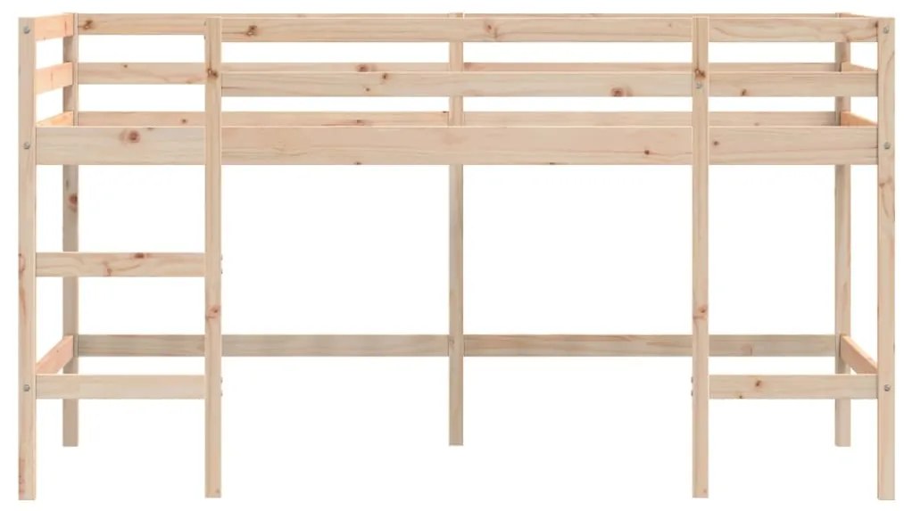 Cama alta p/ criança c/ escada 80x200cm madeira de pinho maciça