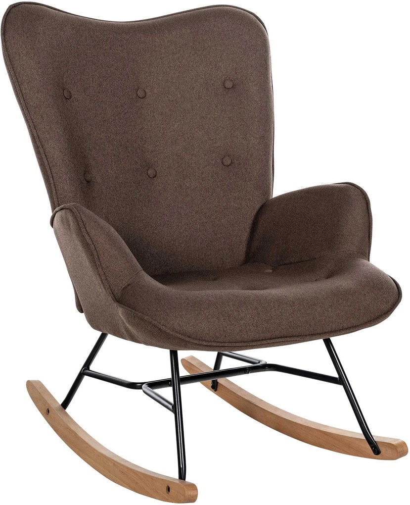 Cadeira de balanço Sanka em tecido 71 x 98 x 88 cm Castanho