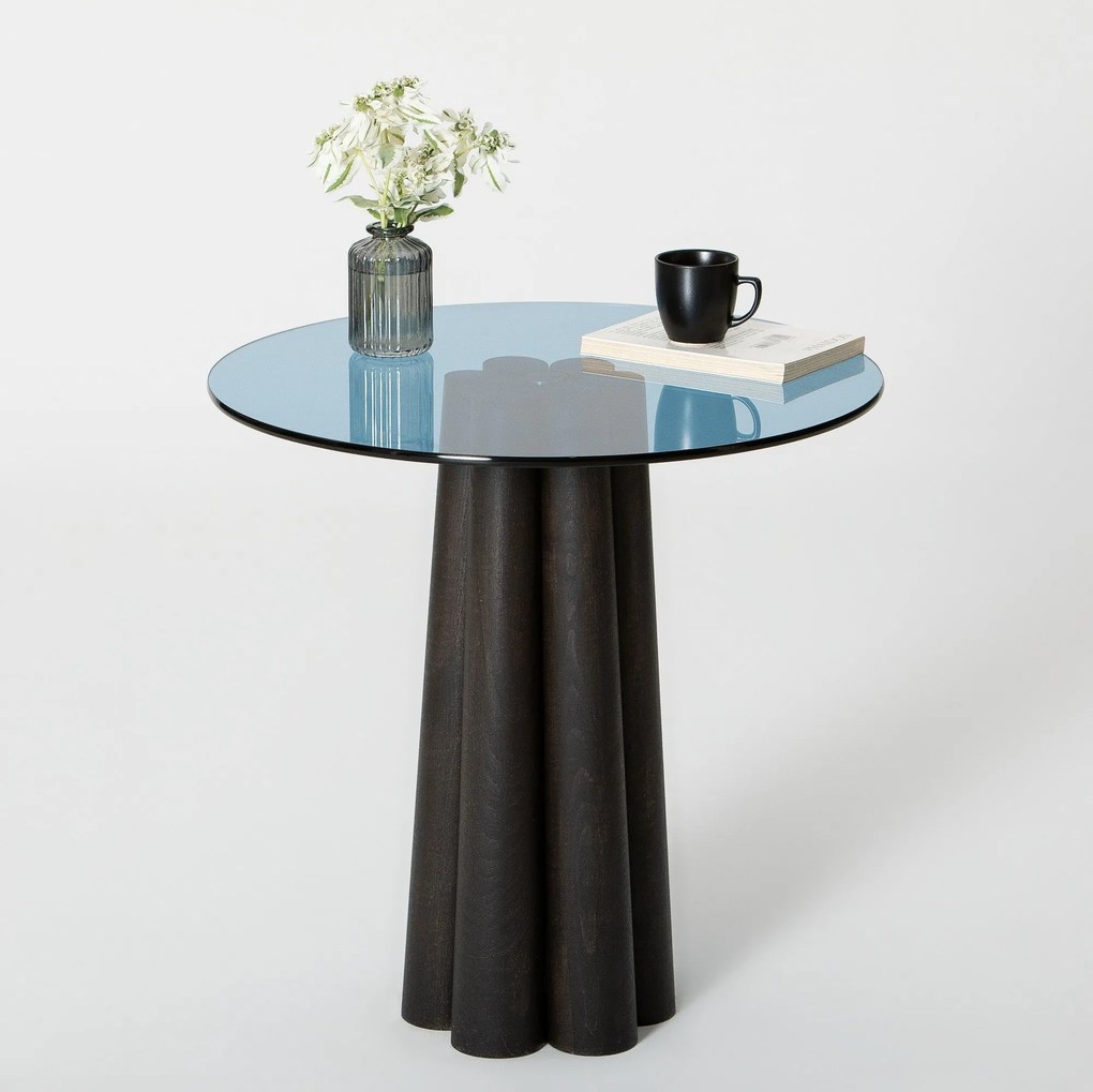 Mesa de Centro Thales – Preto e Azul – 50x50x50 cm