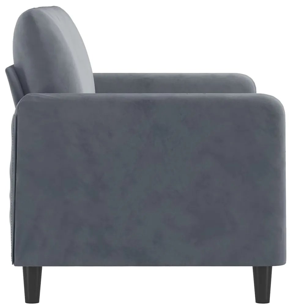Sofá de 2 lugares 120 cm veludo cinza-escuro