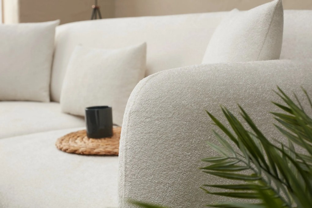 Sofá-Cama 3 Lugares Simena – Creme Dourado – 210 cm x 80 cm x 95 cm