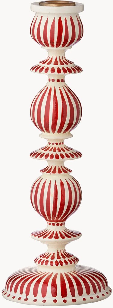 Castiçal de Natal pintado à mão Stripes