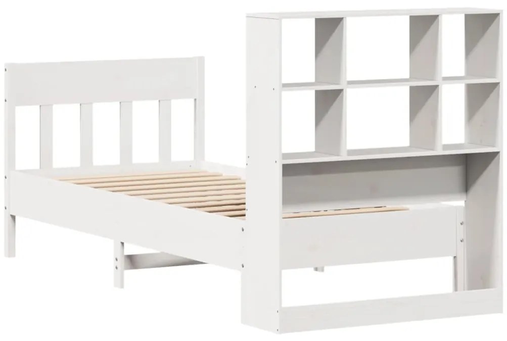 Cama sem colchão 90x200 cm madeira de pinho maciça branco