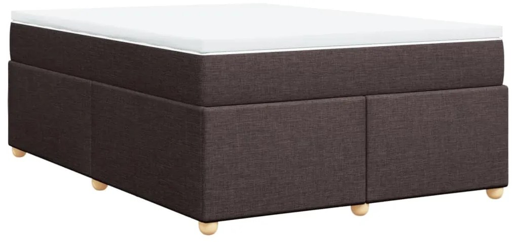 Cama com molas/colchão 160x200 cm tecido castanho-escuro